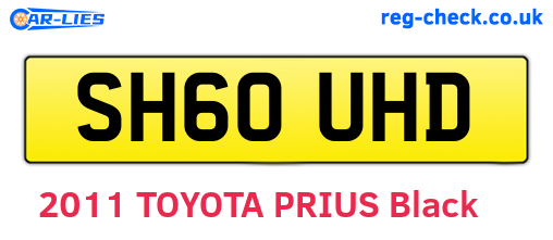 SH60UHD are the vehicle registration plates.