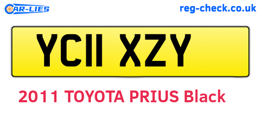 YC11XZY are the vehicle registration plates.