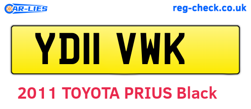 YD11VWK are the vehicle registration plates.