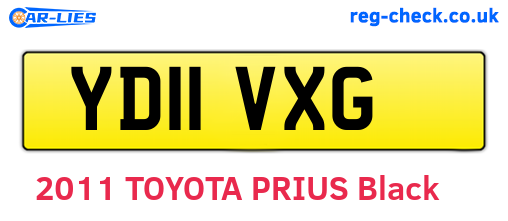 YD11VXG are the vehicle registration plates.