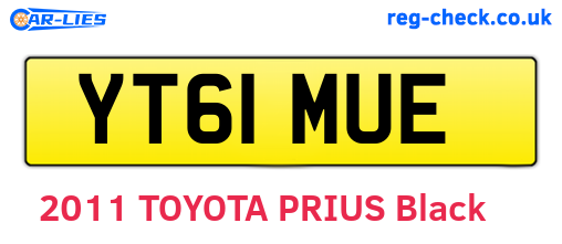 YT61MUE are the vehicle registration plates.