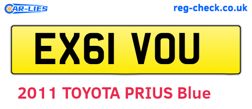 EX61VOU are the vehicle registration plates.