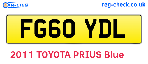 FG60YDL are the vehicle registration plates.