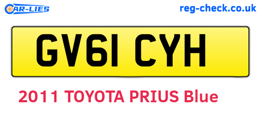 GV61CYH are the vehicle registration plates.