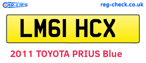 LM61HCX are the vehicle registration plates.