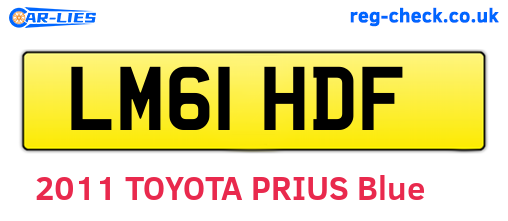 LM61HDF are the vehicle registration plates.