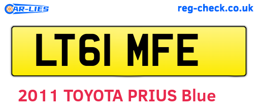 LT61MFE are the vehicle registration plates.