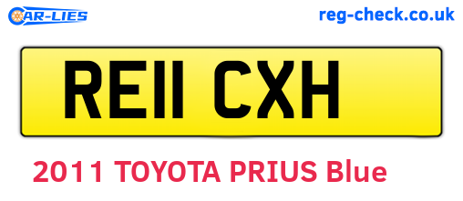 RE11CXH are the vehicle registration plates.
