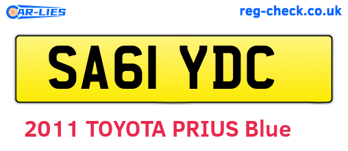 SA61YDC are the vehicle registration plates.