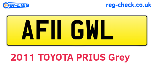 AF11GWL are the vehicle registration plates.