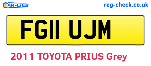 FG11UJM are the vehicle registration plates.