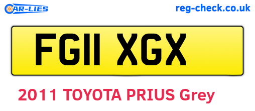 FG11XGX are the vehicle registration plates.
