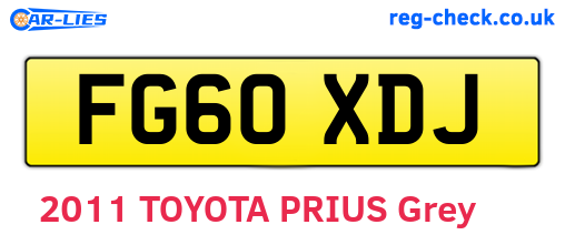 FG60XDJ are the vehicle registration plates.