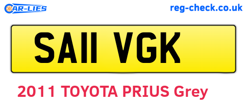SA11VGK are the vehicle registration plates.