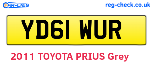 YD61WUR are the vehicle registration plates.