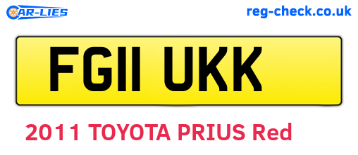 FG11UKK are the vehicle registration plates.