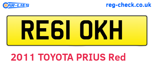RE61OKH are the vehicle registration plates.