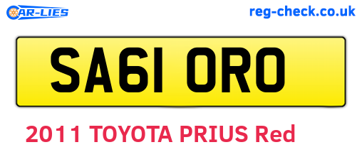 SA61ORO are the vehicle registration plates.