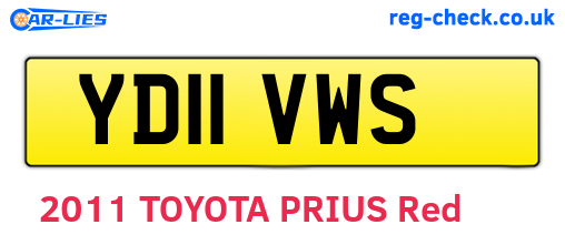 YD11VWS are the vehicle registration plates.