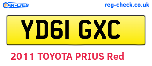 YD61GXC are the vehicle registration plates.