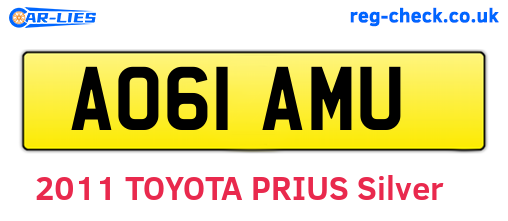 AO61AMU are the vehicle registration plates.