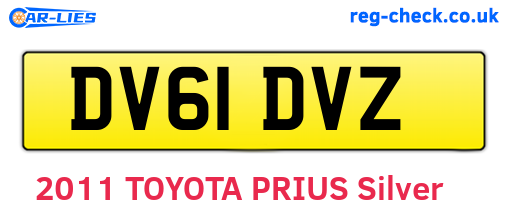 DV61DVZ are the vehicle registration plates.