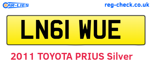 LN61WUE are the vehicle registration plates.