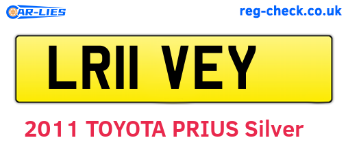 LR11VEY are the vehicle registration plates.