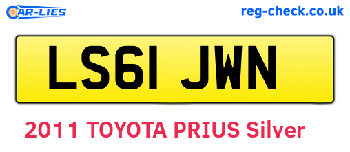 LS61JWN are the vehicle registration plates.