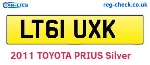 LT61UXK are the vehicle registration plates.