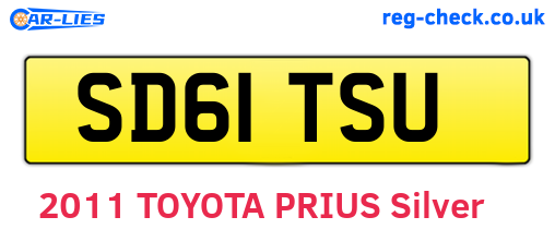 SD61TSU are the vehicle registration plates.