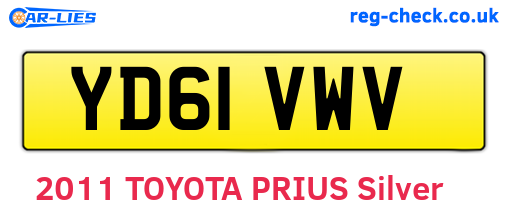 YD61VWV are the vehicle registration plates.