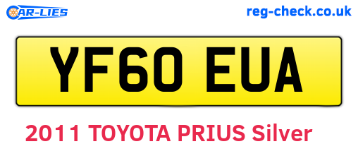 YF60EUA are the vehicle registration plates.