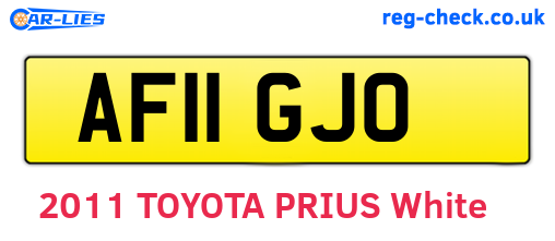 AF11GJO are the vehicle registration plates.