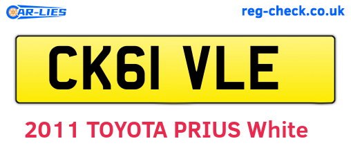 CK61VLE are the vehicle registration plates.