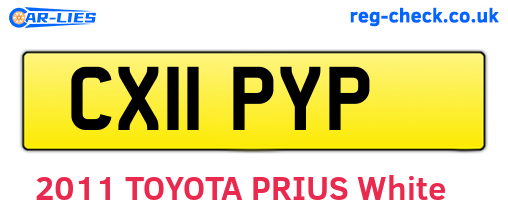 CX11PYP are the vehicle registration plates.