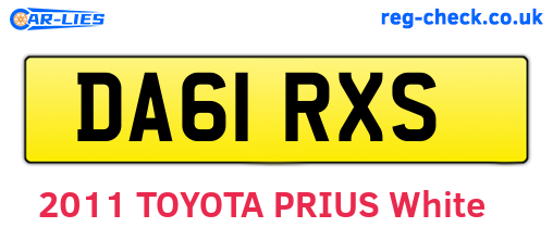 DA61RXS are the vehicle registration plates.