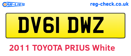 DV61DWZ are the vehicle registration plates.