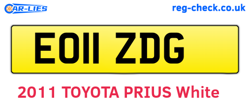 EO11ZDG are the vehicle registration plates.