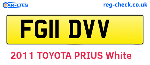 FG11DVV are the vehicle registration plates.
