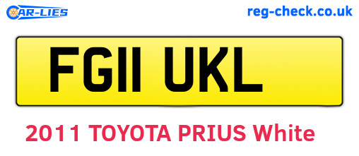 FG11UKL are the vehicle registration plates.