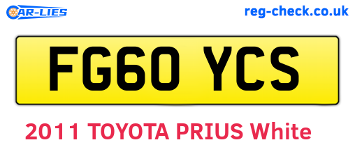 FG60YCS are the vehicle registration plates.