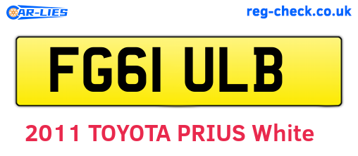 FG61ULB are the vehicle registration plates.
