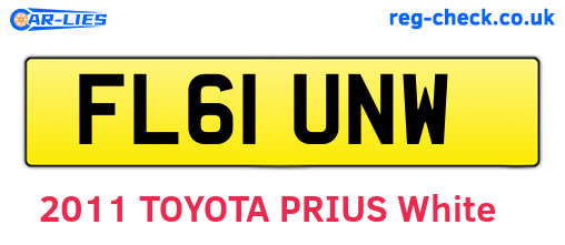 FL61UNW are the vehicle registration plates.