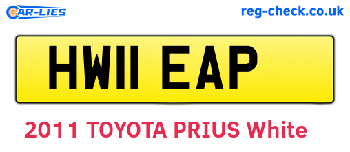 HW11EAP are the vehicle registration plates.