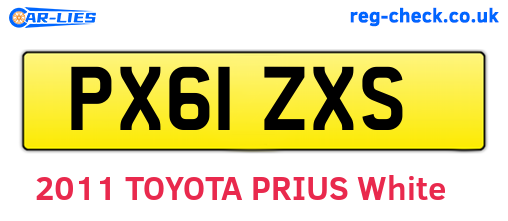 PX61ZXS are the vehicle registration plates.