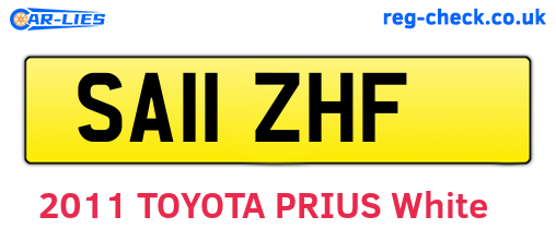 SA11ZHF are the vehicle registration plates.