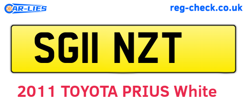 SG11NZT are the vehicle registration plates.