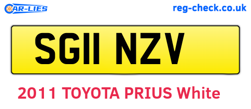 SG11NZV are the vehicle registration plates.
