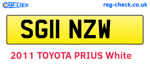 SG11NZW are the vehicle registration plates.